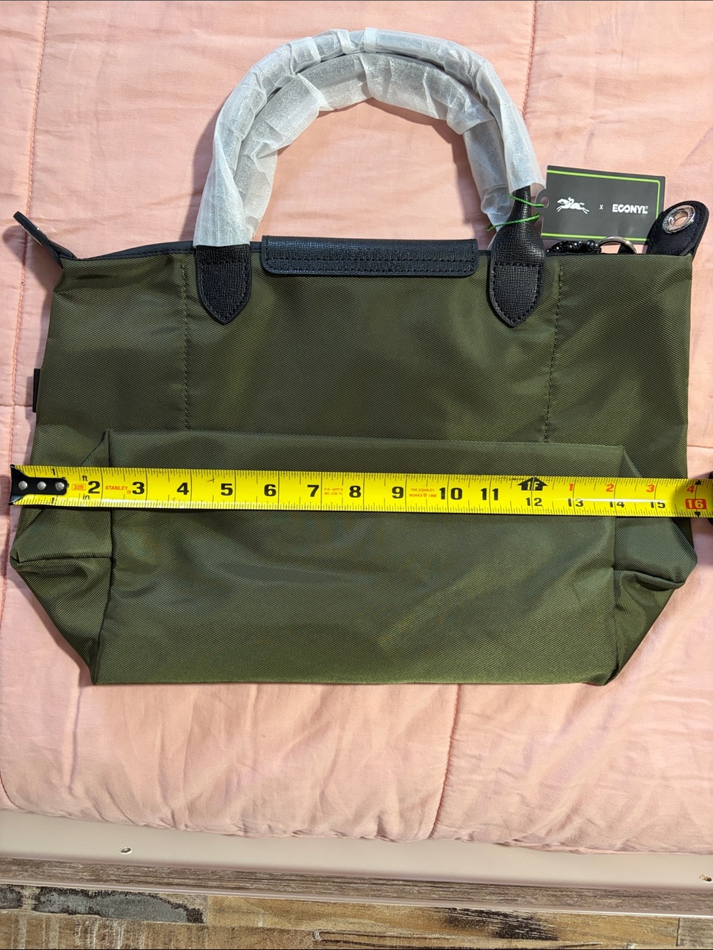Longchamp Olive Green Nylon Tote Crossbody - Picture 10 of 13